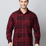Maroon Checked Collared Shirt