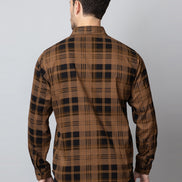 Khaki Checked Collared Shirt