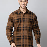 Khaki Checked Collared Shirt