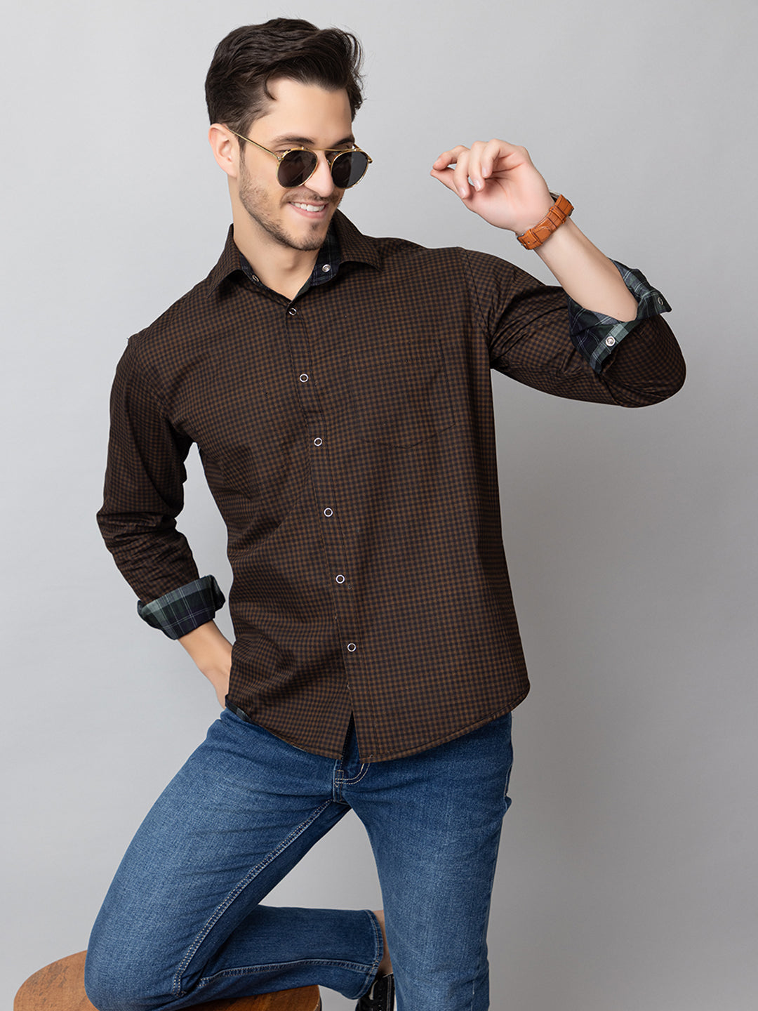 Green Check Reversible Shirt
