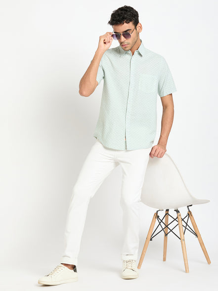 Light Green Printed Shirt