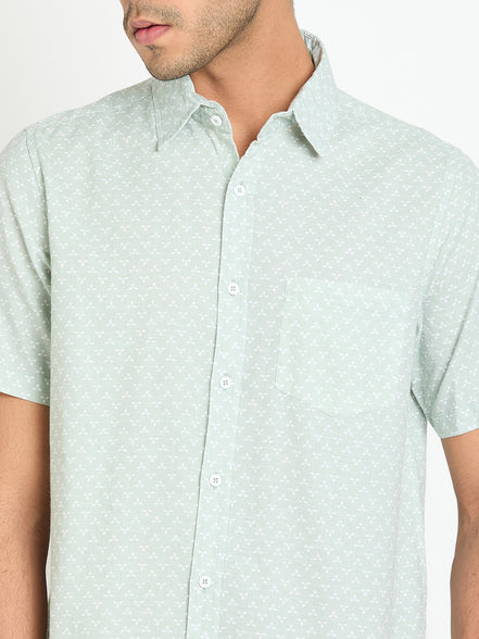 Light Green Printed Shirt