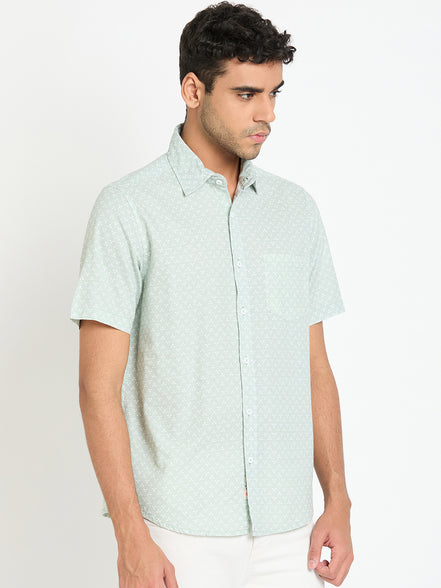 Light Green Printed Shirt