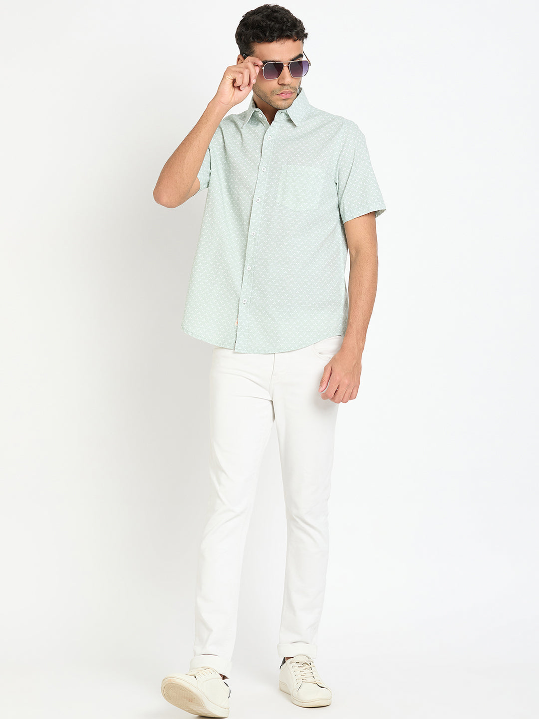 Light Green Printed Shirt