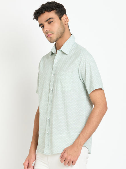 Light Green Printed Shirt