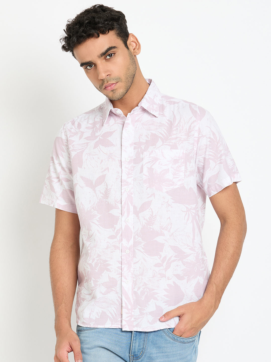 Lavender Floral Print Shirt