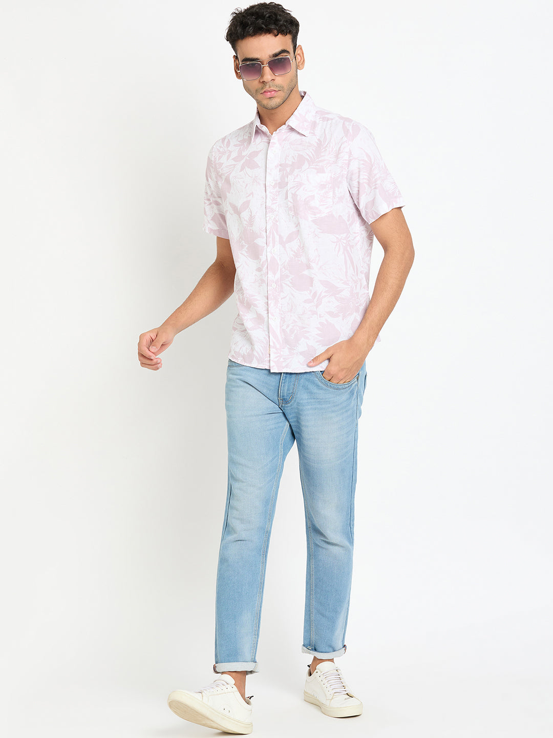 Lavender Floral Print Shirt