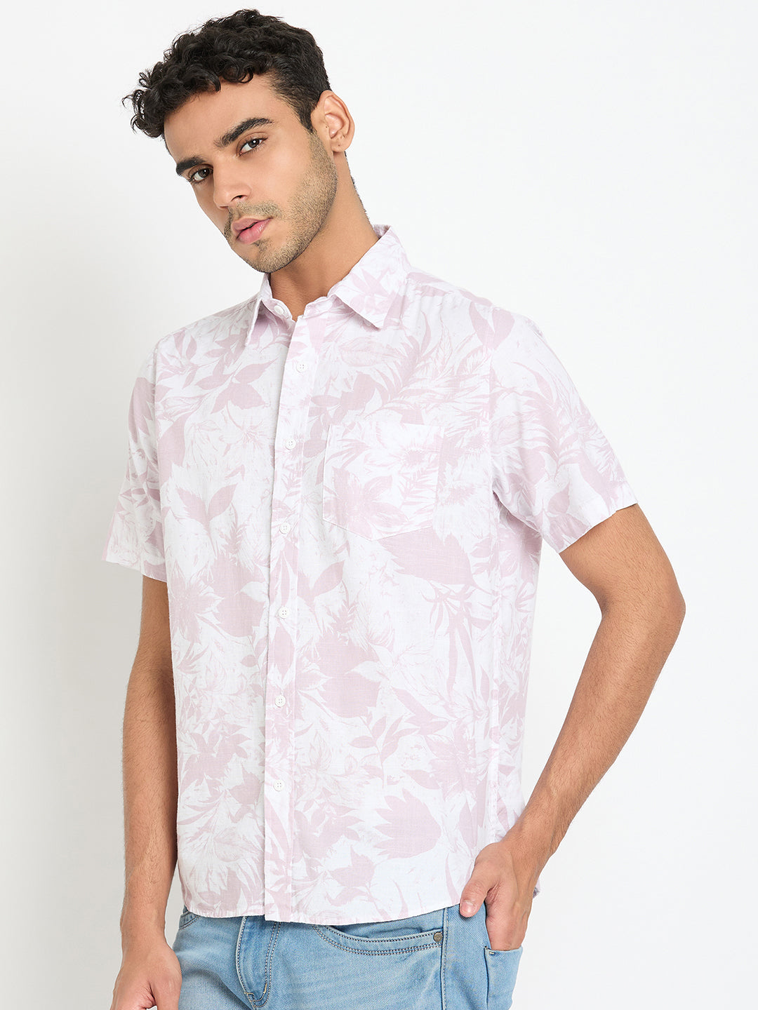 Lavender Floral Print Shirt