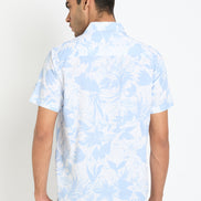 Light Blue Floral Print Shirt
