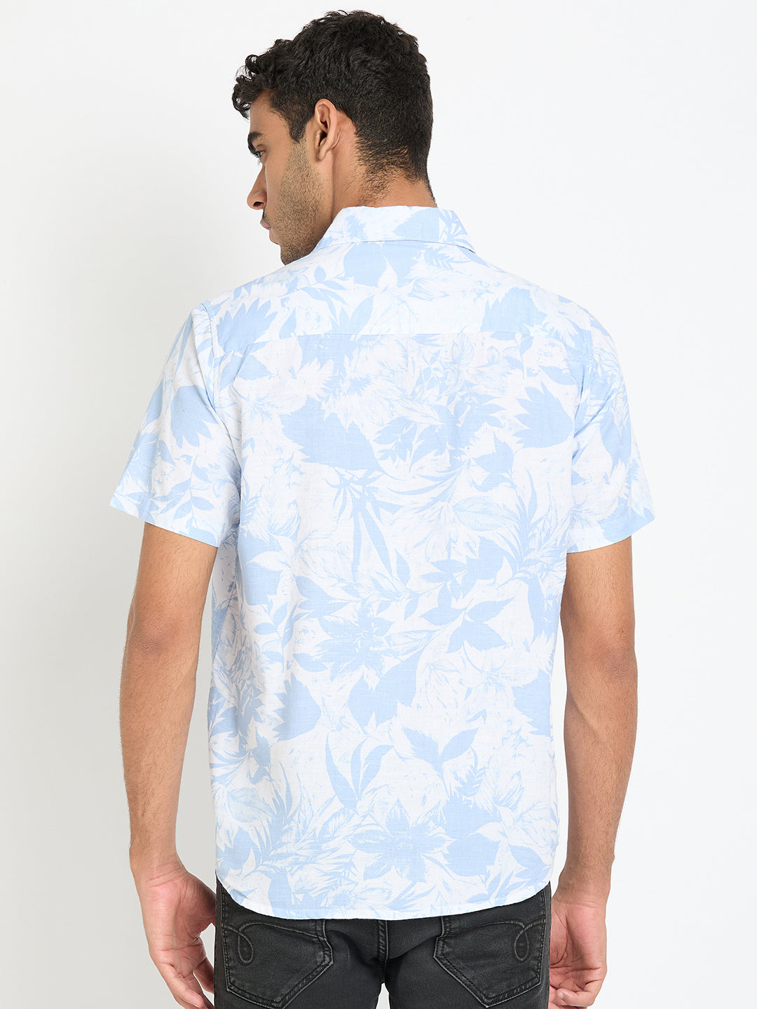 Light Blue Floral Print Shirt