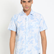 Light Blue Floral Print Shirt