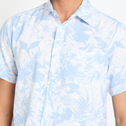 Light Blue Floral Print Shirt