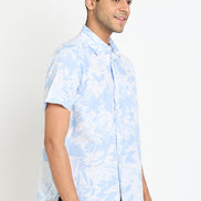 Light Blue Floral Print Shirt