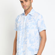 Light Blue Floral Print Shirt
