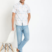 Light Peach Floral Print Shirt