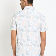 Light Peach Floral Print Shirt