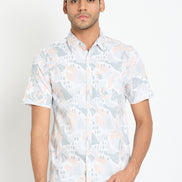 Light Peach Floral Print Shirt