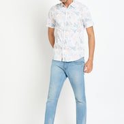 Light Peach Floral Print Shirt