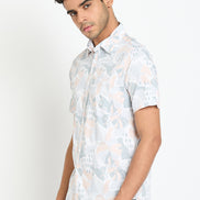 Light Peach Floral Print Shirt