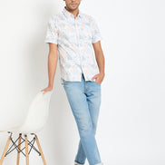 Light Peach Floral Print Shirt
