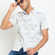 Light Grey Floral Print Shirt
