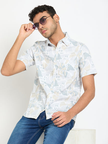 Light Grey Floral Print Shirt