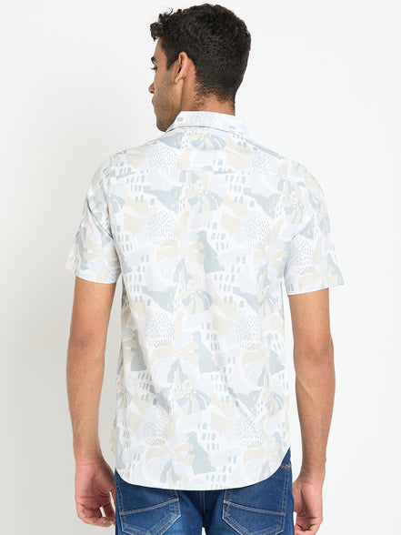 Light Grey Floral Print Shirt