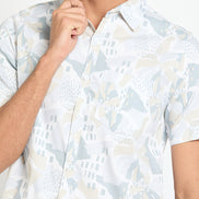 Light Grey Floral Print Shirt