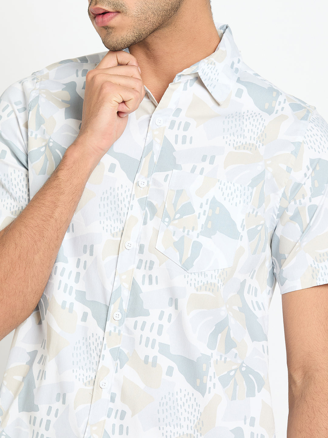 Light Grey Floral Print Shirt