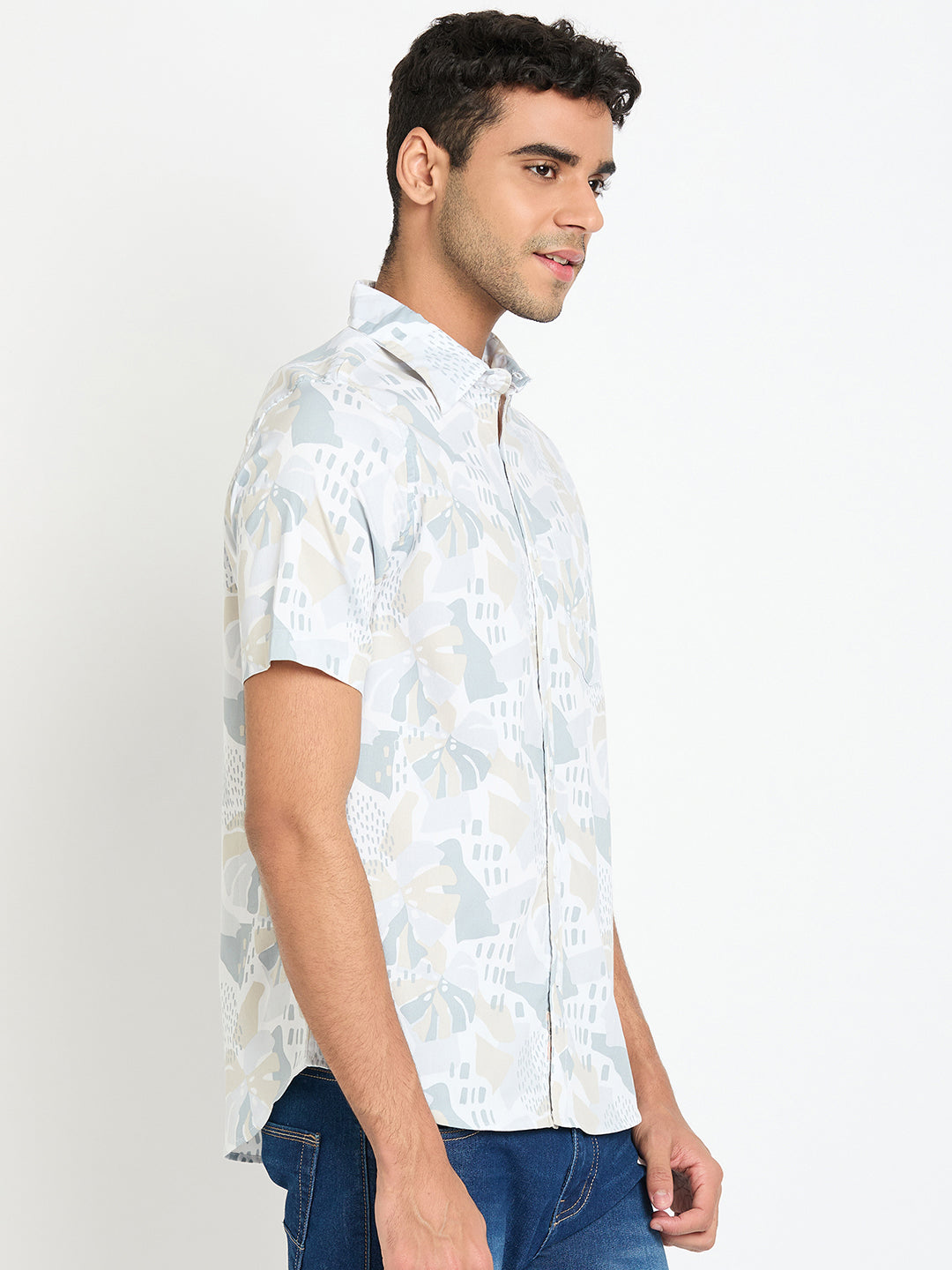 Light Grey Floral Print Shirt
