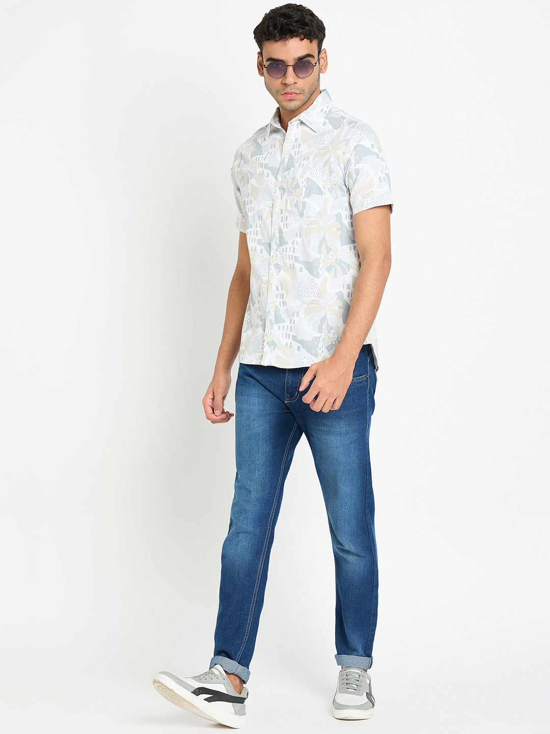 Light Grey Floral Print Shirt