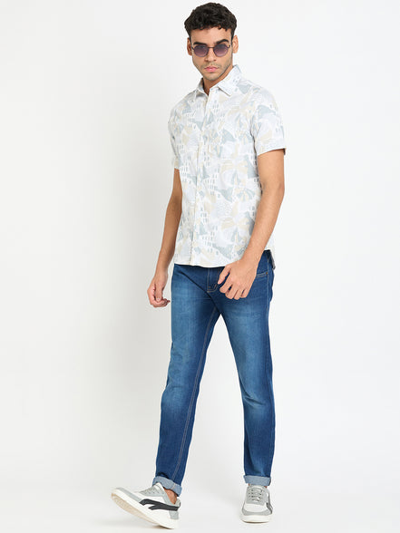 Light Grey Floral Print Shirt