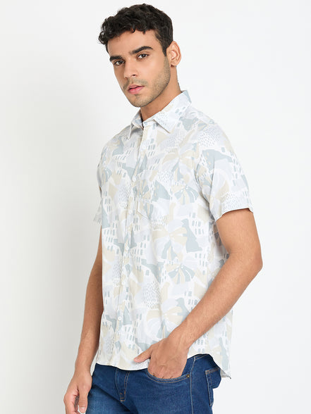 Light Grey Floral Print Shirt