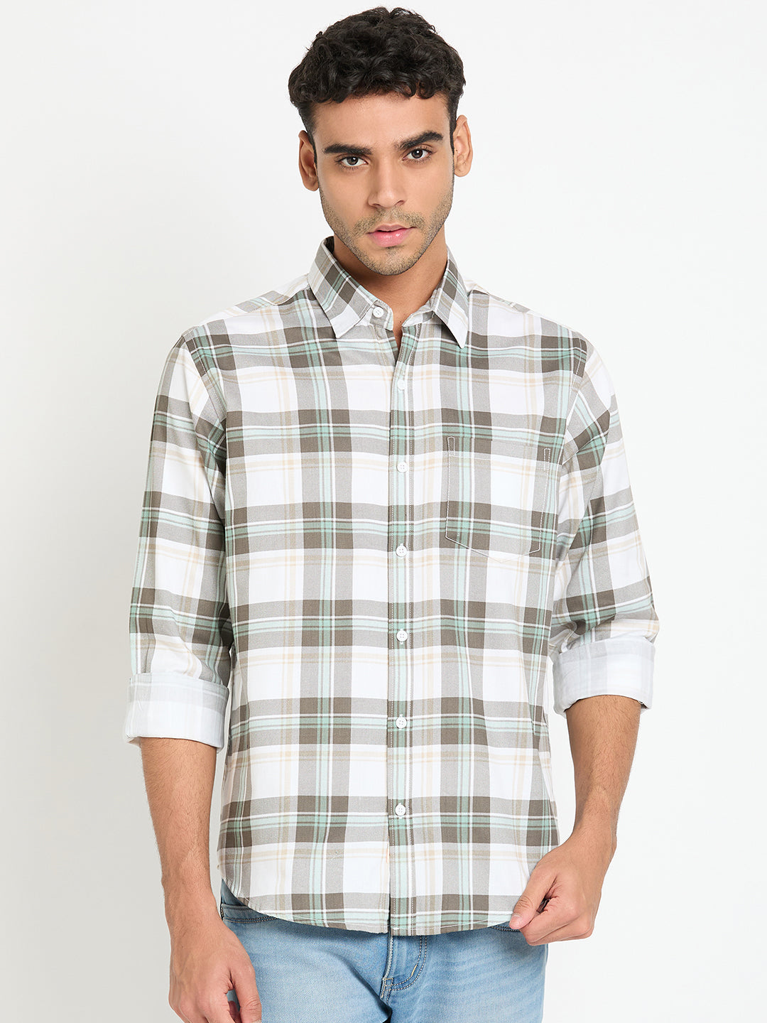 Olive Checked Shirt