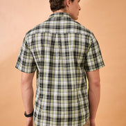 Men Brown Check Slim Fit Shirt