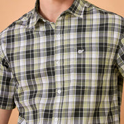 Men Brown Check Slim Fit Shirt