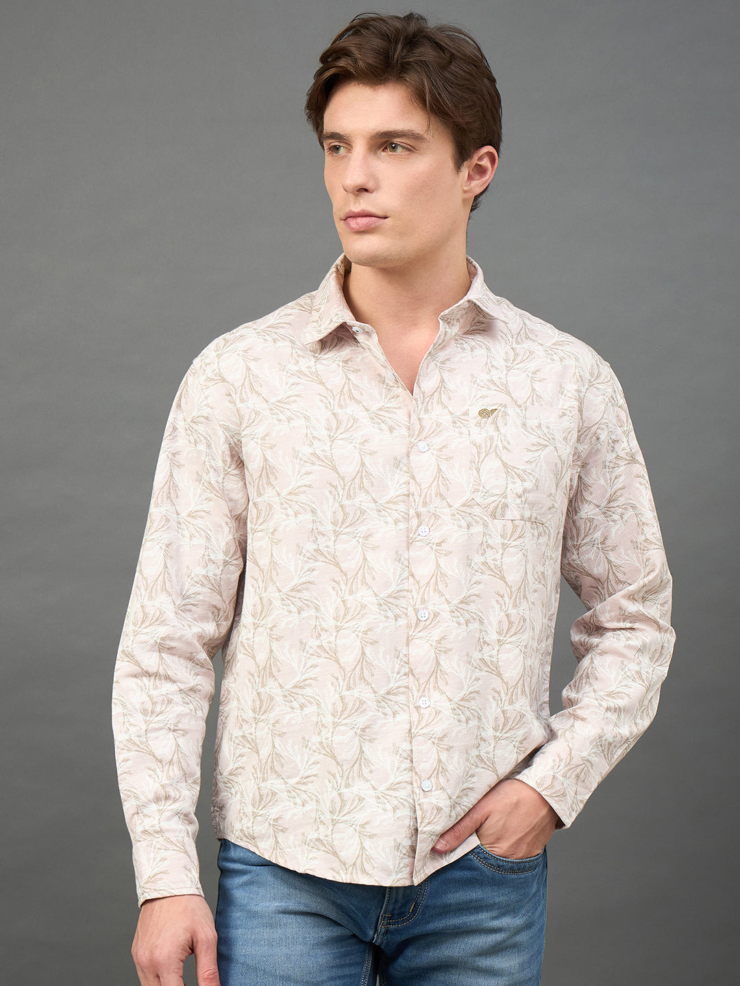 Peach Printed Shirt