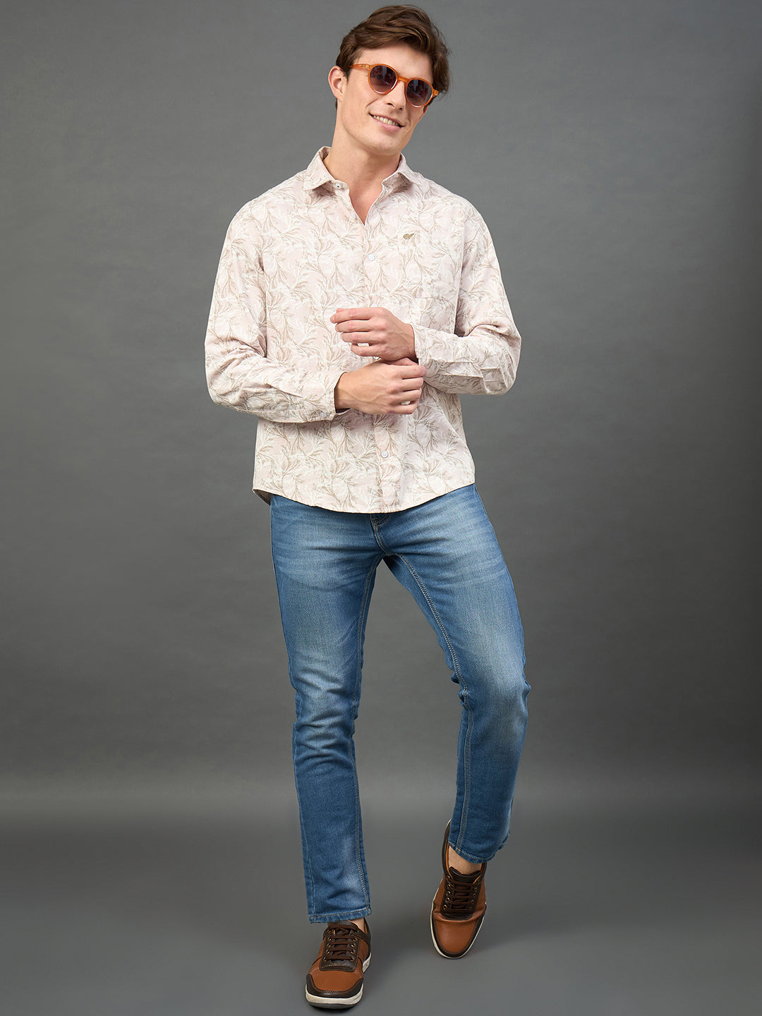 Peach Printed Shirt