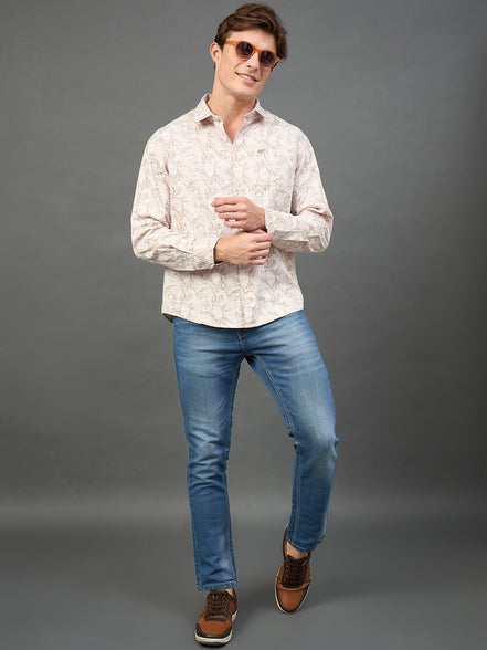 Peach Printed Shirt