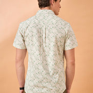 Men Green Print Slim Fit Shirt