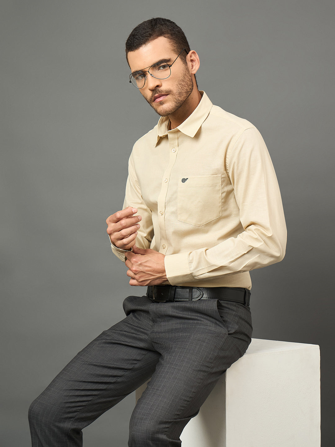 Club York Men Beige Shirt