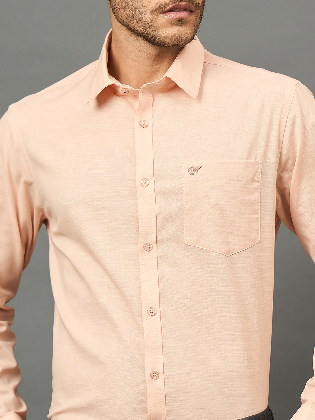 Club York Men Peach Shirt