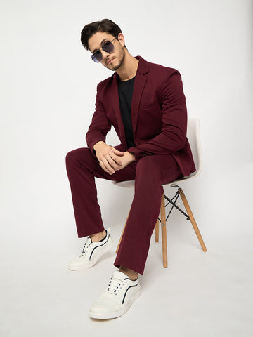 Maroon knitted Suit