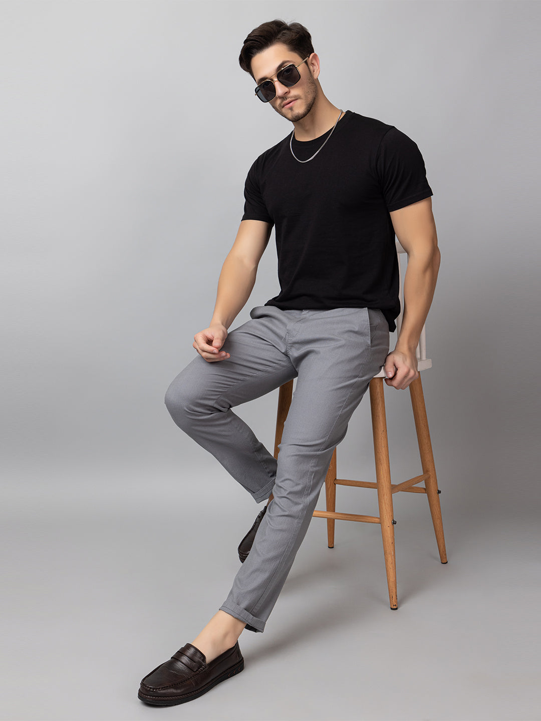 Light Grey Solid Trouser