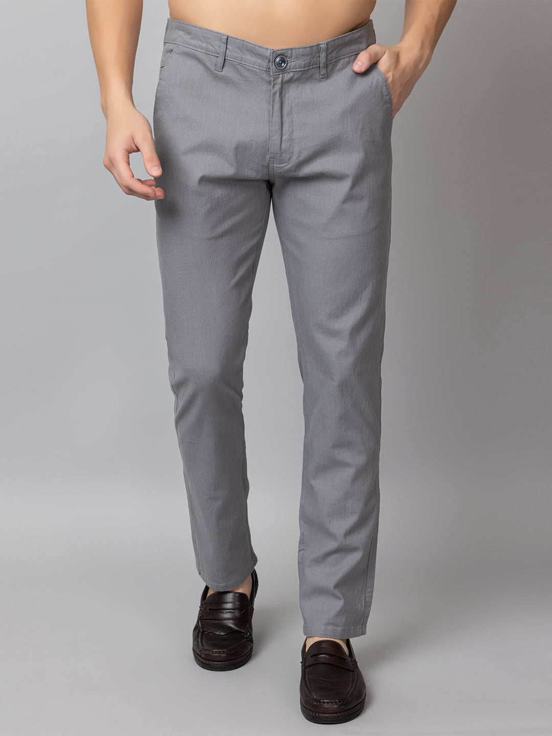 Light Grey Solid Trouser