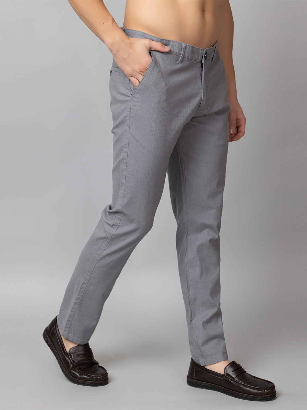 Light Grey Solid Trouser