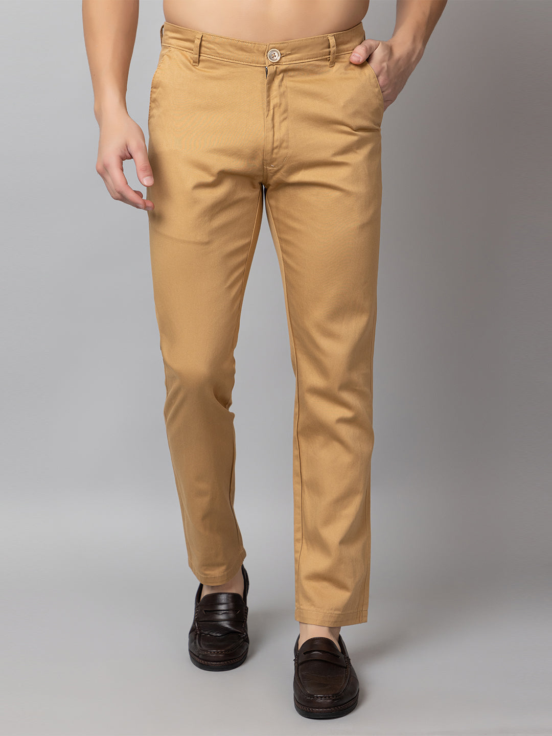 Khaki Solid Trouser
