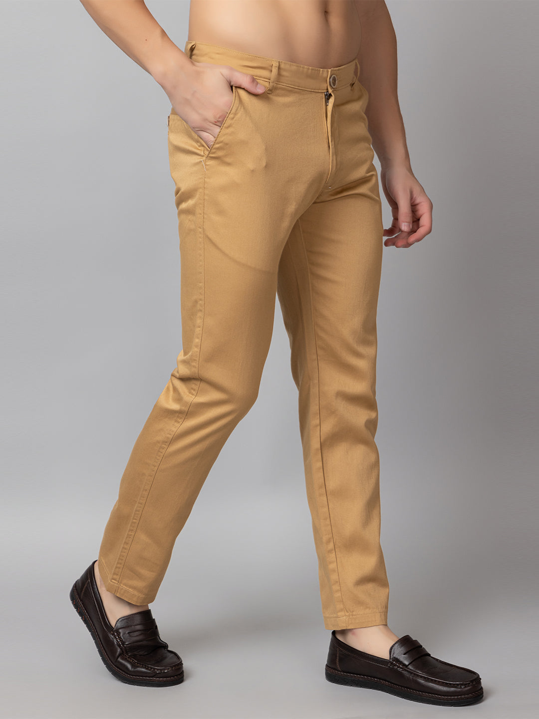 Khaki Solid Trouser