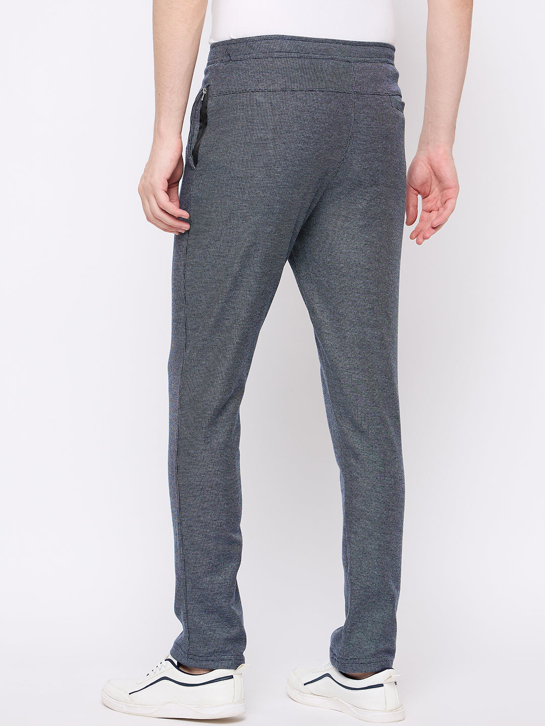 Navy Blue Solid Trouser