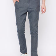 Navy Blue Solid Trouser